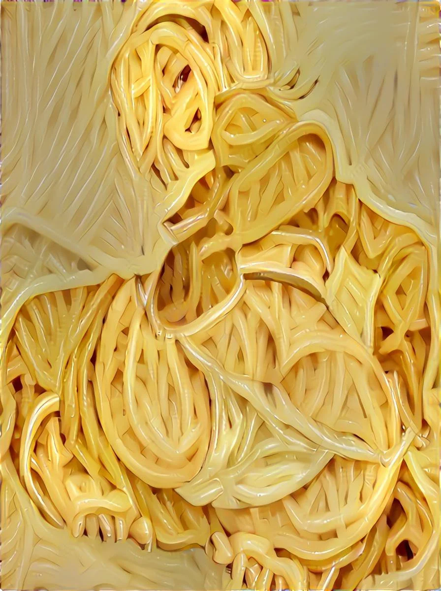 Spaghetti de espaldas