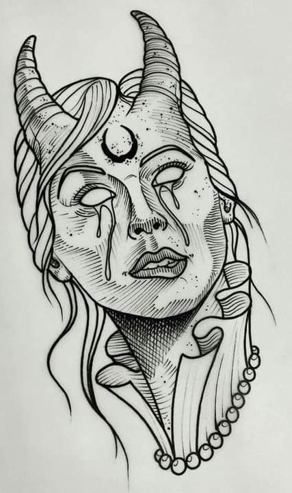 Plantilla para tatuaje tipo línea