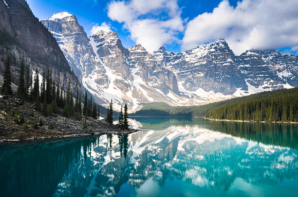 lake from Rocky Mountains in Canada