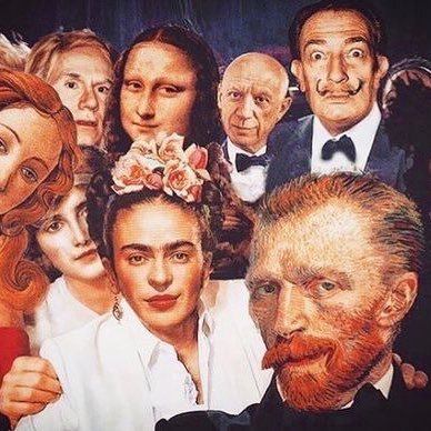 La mona lisa, Frida, vangog, etc.