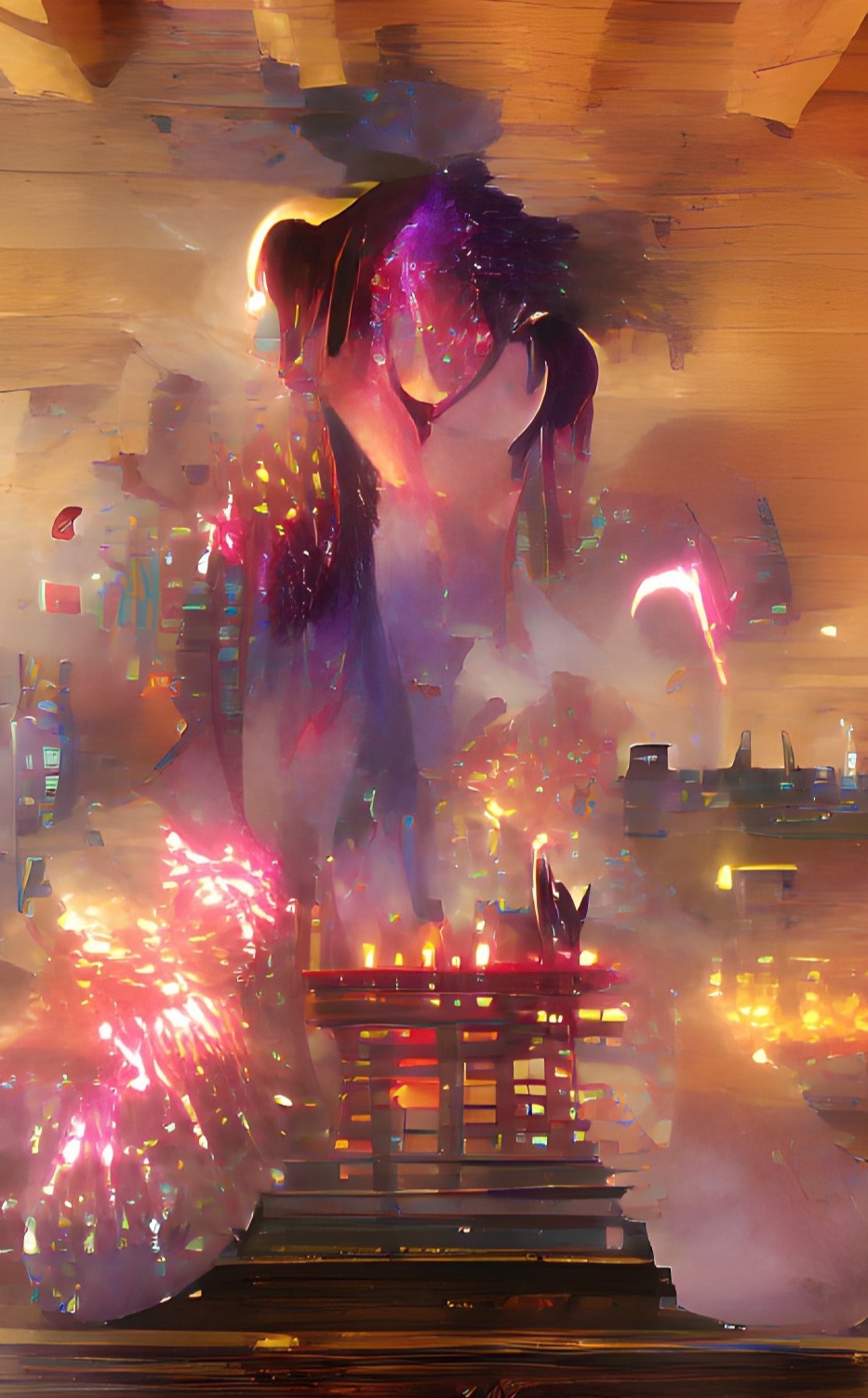 Fuegos artificiales en la ciudad