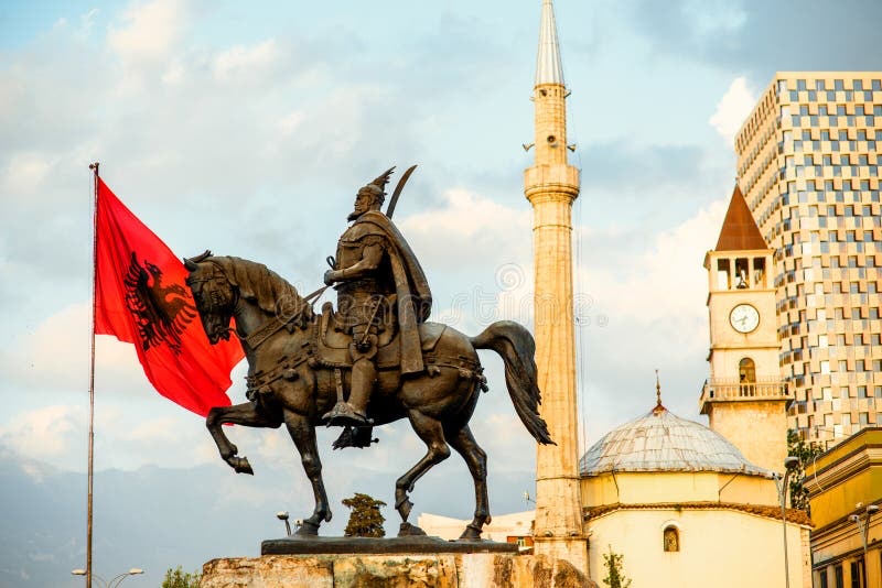 Albanian Flag & Skenderbeu