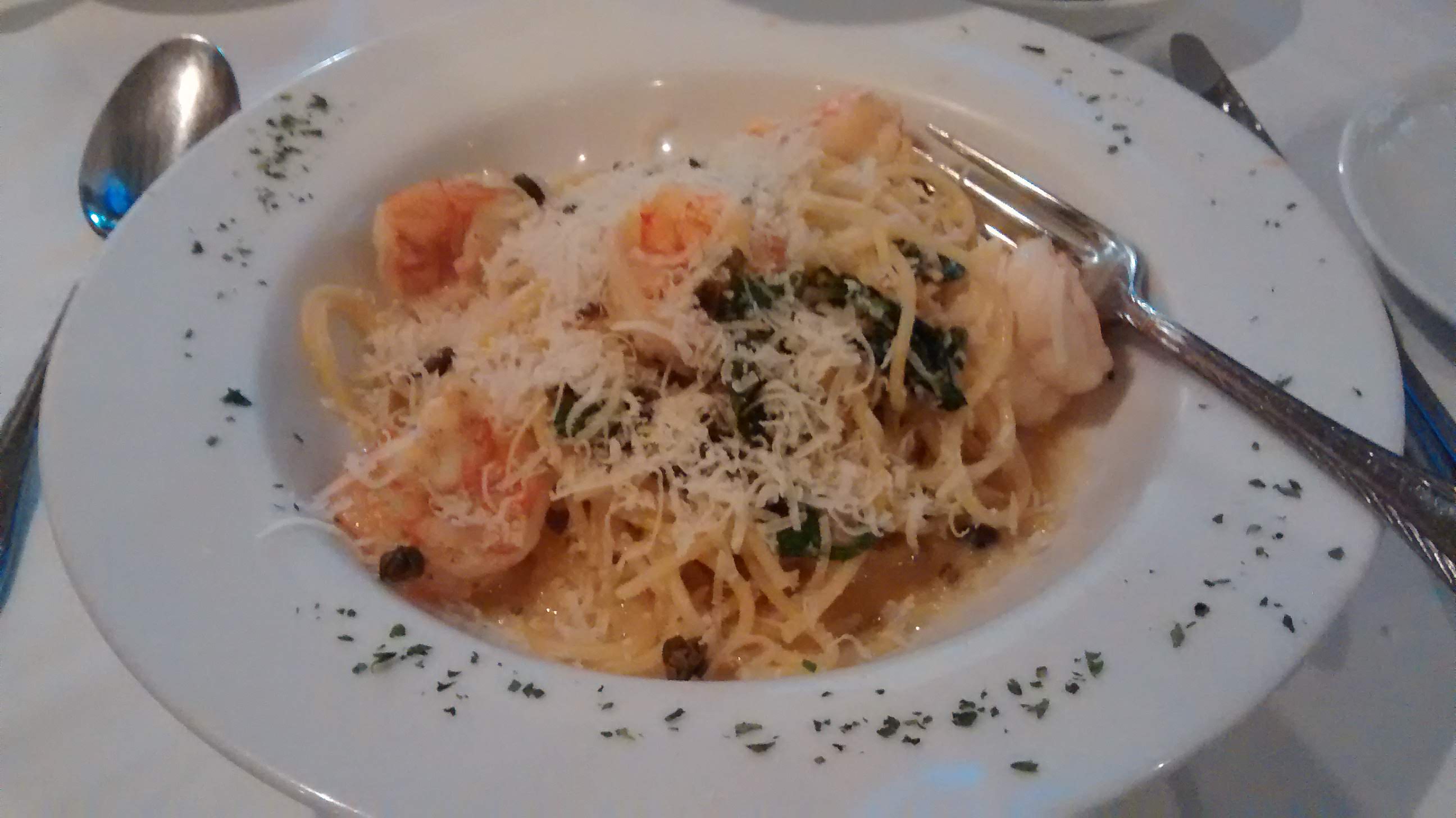 Pasta con camarones