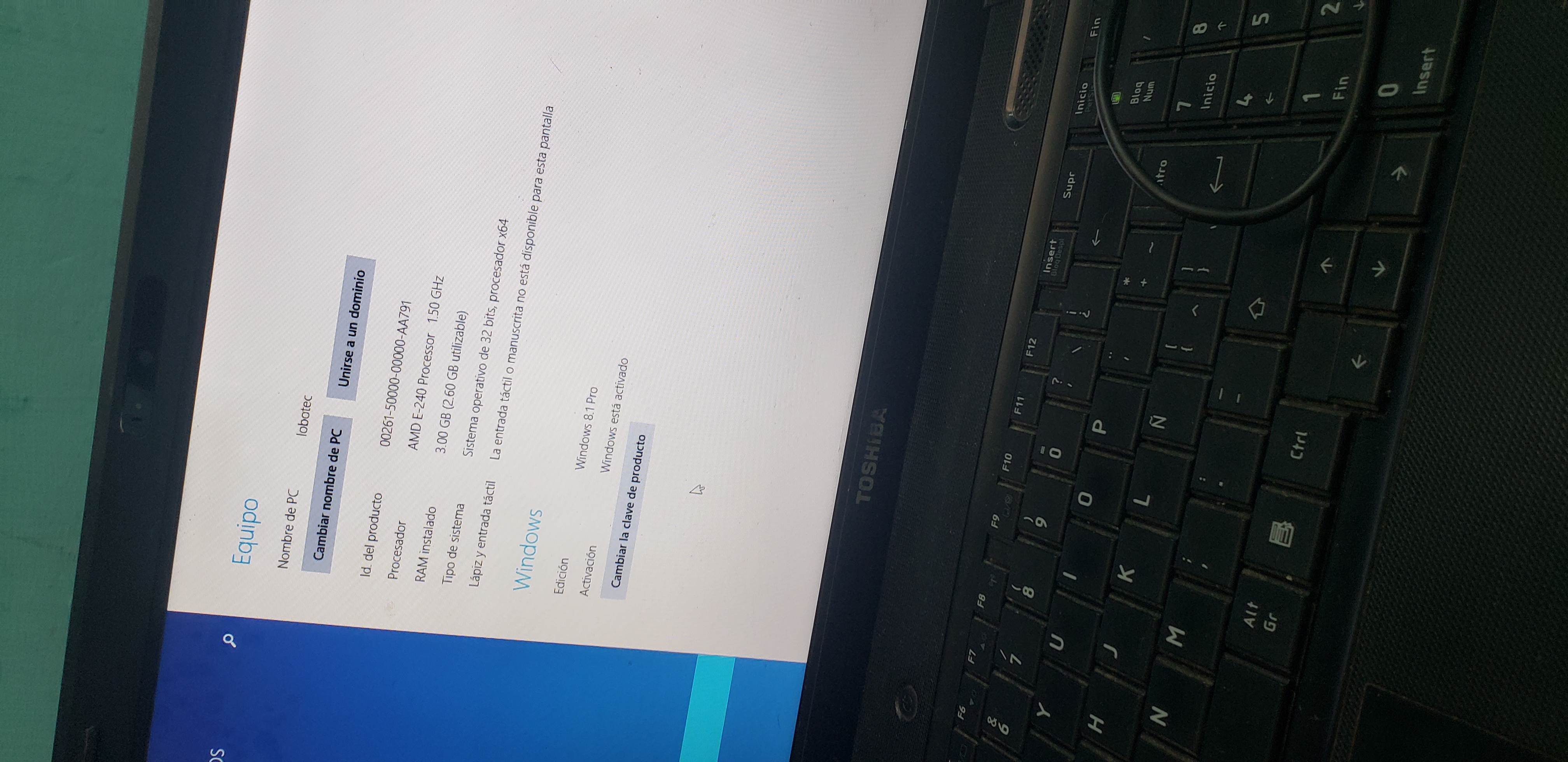 Laptopt toshiba